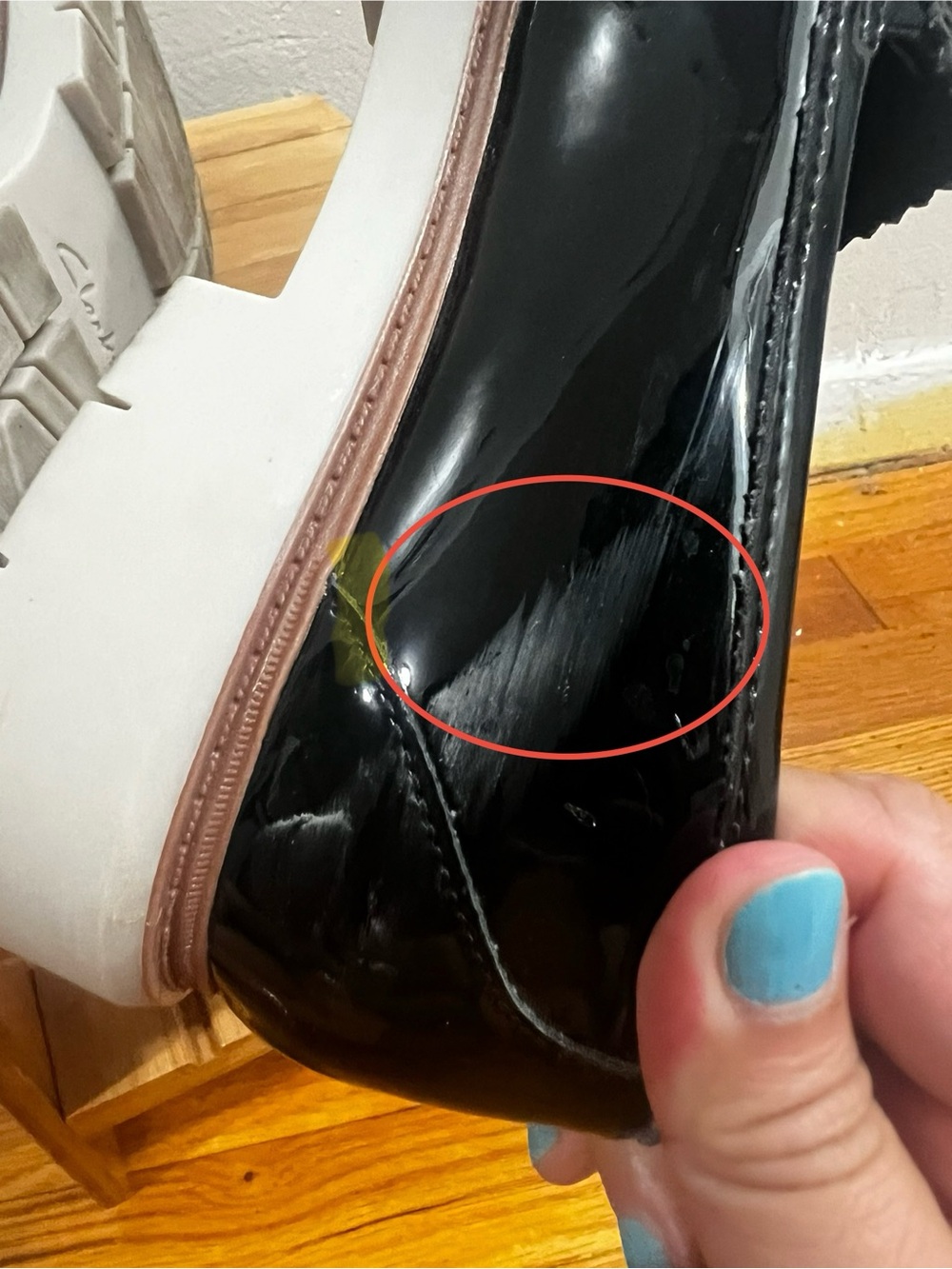 Clark’s Patent Leather Chunky Lug Sole Black Comfort Loafers 8 Preppy Academia - Picture 8 of 12